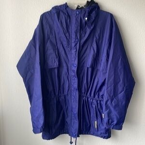 Helly Hansen jacket Royal Blue Hooded Packable Nylon Windbreaker size Large